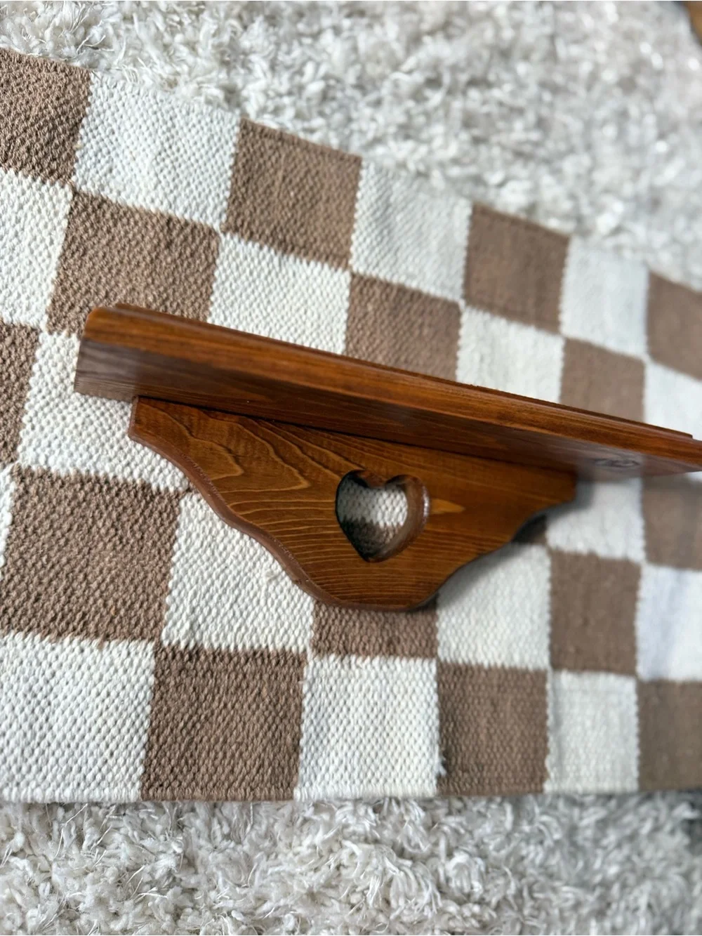Finished Oak Wood Wall Shelf Country Heart 10’’ Boho Rustic Cottage Farmhouse